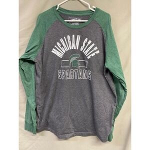Michigan State Spartans NCAA Raglan Long Sleeve T Shirt Mens‎ XXL